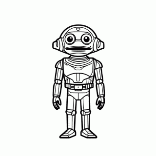 C3po Droide Dourado para colorir
