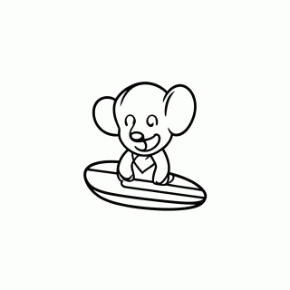 Stitch Surfando — Stitch para Colorir