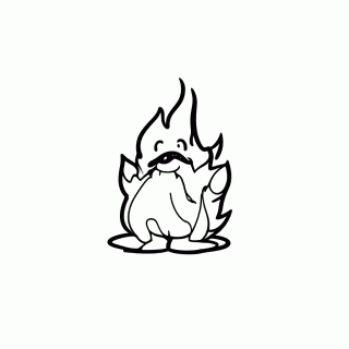 Calcifer Fogo Pequeno — Studio Ghibli para Colorir
