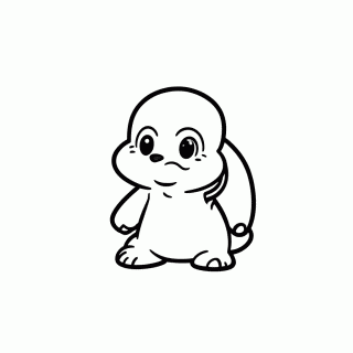 Totoro Bebe Branco para colorir