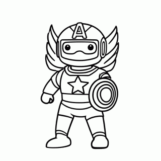 Capitao America para colorir