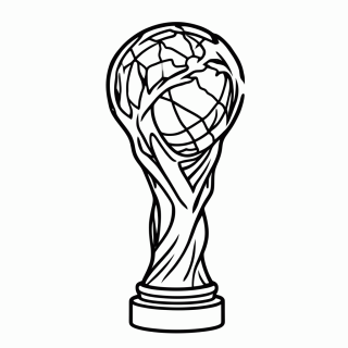Taça da Copa do Mundo — Taças e Troféus do Futebol para Colorir