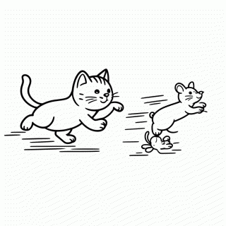 Tom Perseguindo Jerry para colorir