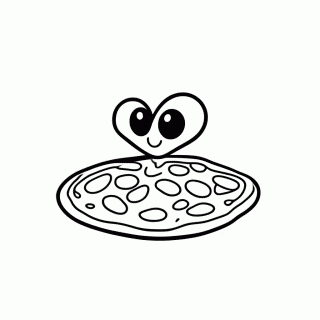 Alien Tres Olhos Pizza para colorir
