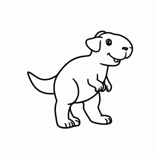 Rex Dinossauro Verde para colorir