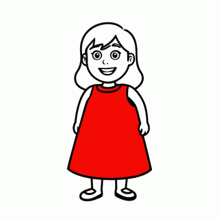 Monica Vestido Vermelho para colorir