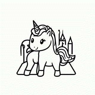 Unicornio Castelo para colorir