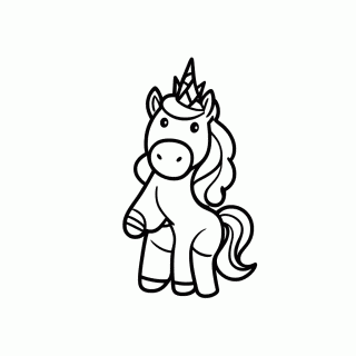Unicornio Com Coroa para colorir