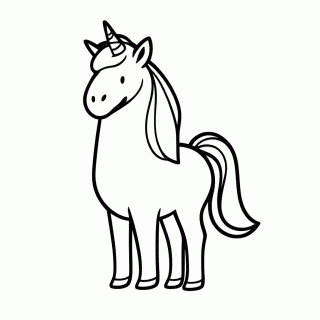 Unicornio Corno Comprido para colorir