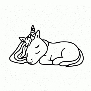 Unicornio Dormindo para colorir