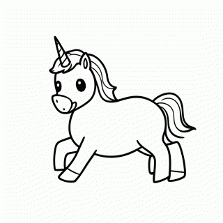 Unicornio Galopando para colorir
