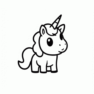 Unicornio Kawaii para colorir