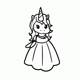 Unicornio Princesa para colorir
