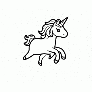 Unicornio Pulando para colorir