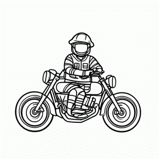 Motocicleta Bombeiro para colorir