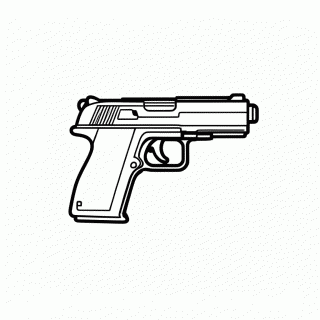 Pistola De Policia para colorir