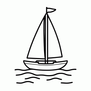 Barco Vela para colorir