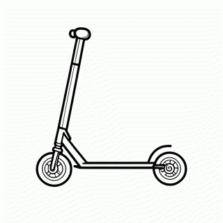 Patinete para colorir