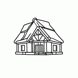 Longhouse Casa Viking — Vikings para Colorir