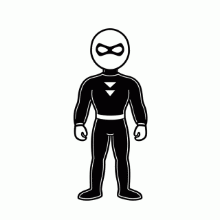 Viuva Negra Traje Preto para colorir