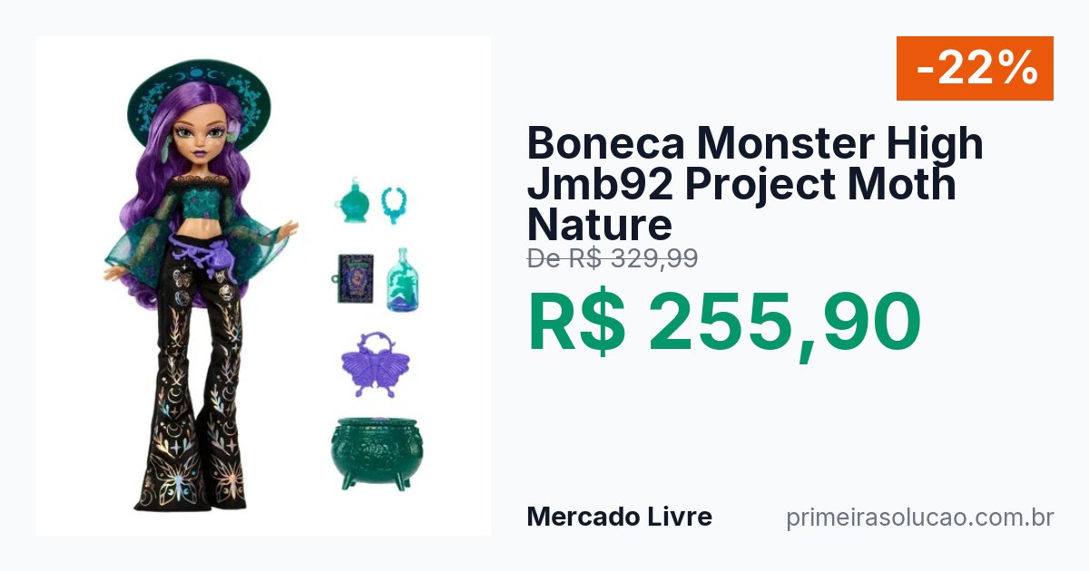 Boneca Monster High Jmb92 Project Moth Nature | Primeira Solução