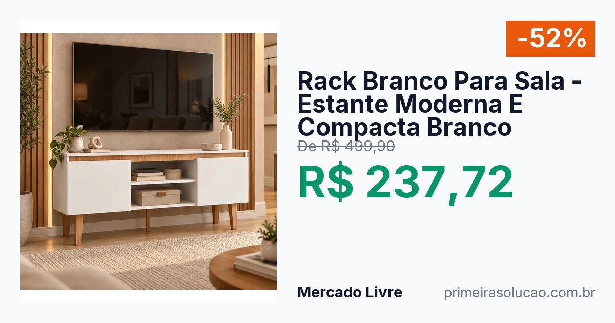 Rack Branco Para Sala - Estante Moderna E Compacta Branco