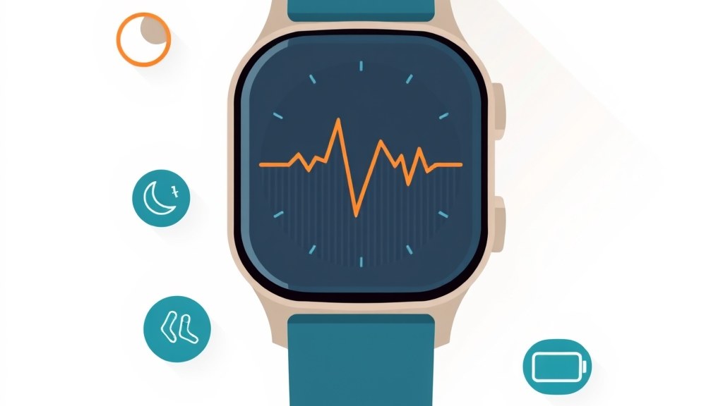 Smartwatch Xiaomi Band no pulso de uma pessoa durante atividade física, com notificações na tela