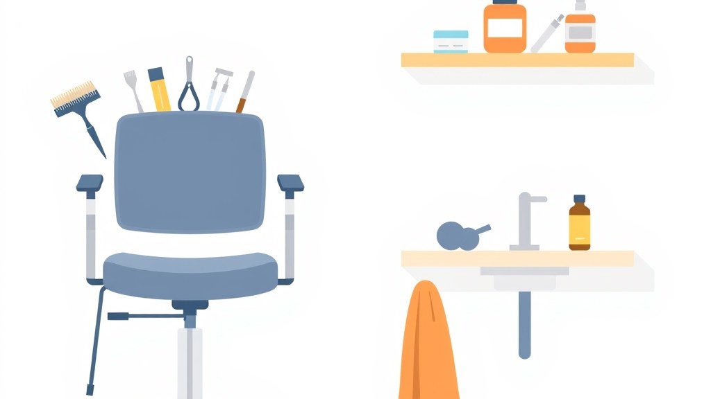 Comparação entre produtos de tratamento capilar profissional e itens de rotina caseira dispostos sobre uma bancada