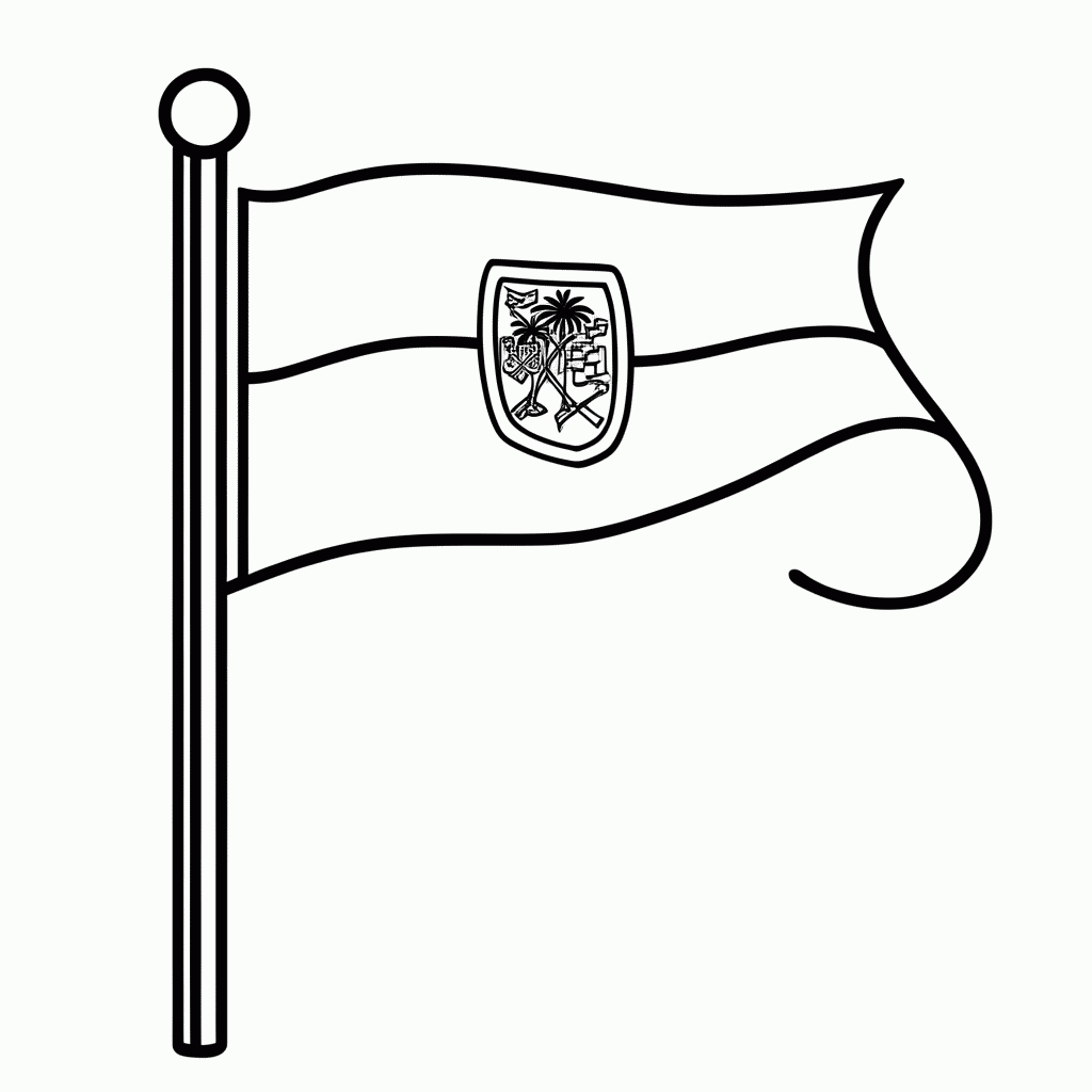 Desenho de Bandeira do Haiti para colorir e imprimir grátis em folha A4