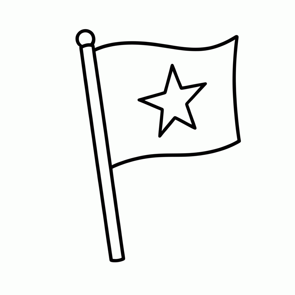 Desenho de Bandeira do Marrocos para colorir e imprimir grátis em folha A4