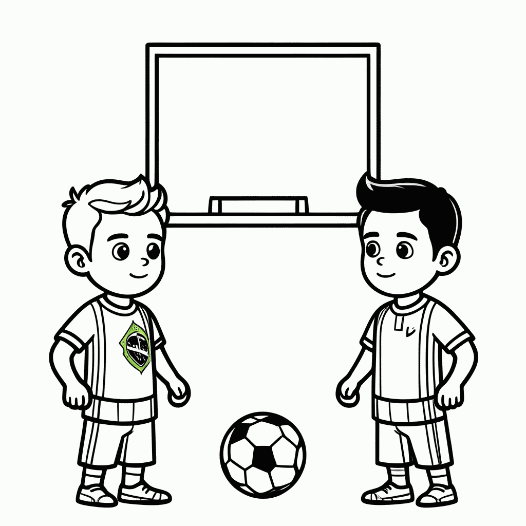 Desenho de Brasil x Haiti para colorir e imprimir grátis em folha A4
