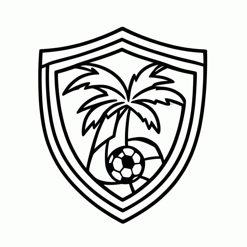 Desenho de Escudo da Seleção do Haiti para colorir e imprimir grátis em folha A4