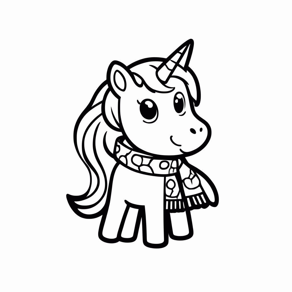 Desenho de Unicórnio da Escócia para colorir e imprimir grátis em folha A4