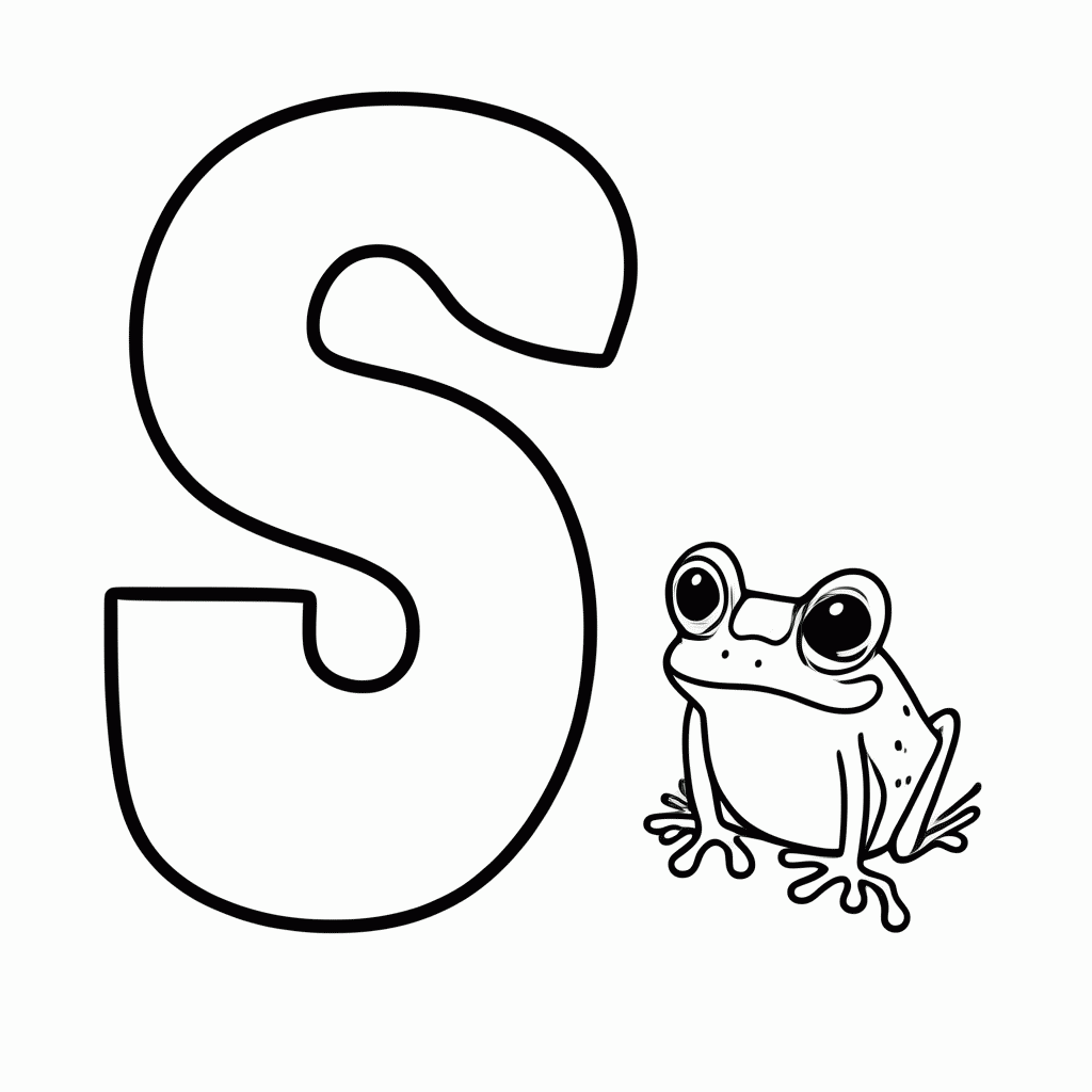 Desenho de S De Sapo para colorir e imprimir grátis em folha A4