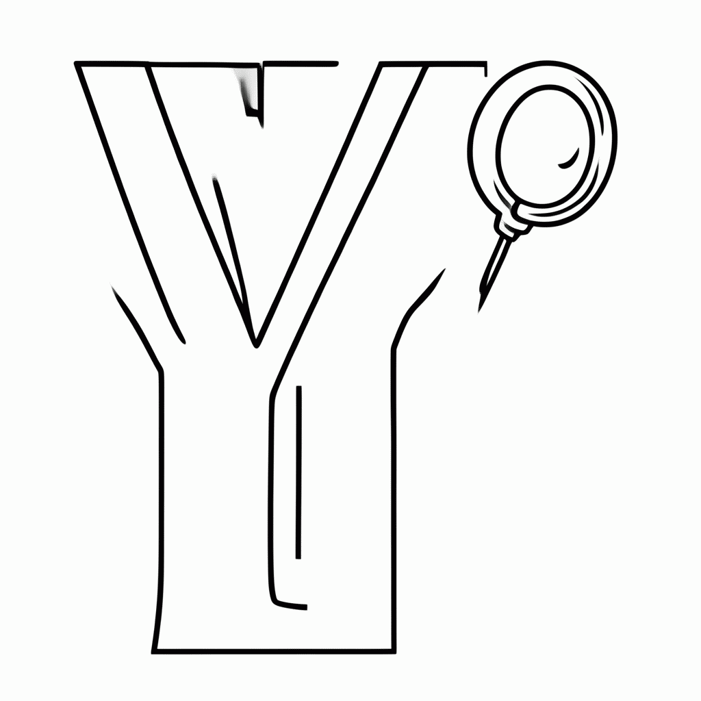 Desenho de Y De Yoyo para colorir e imprimir grátis em folha A4