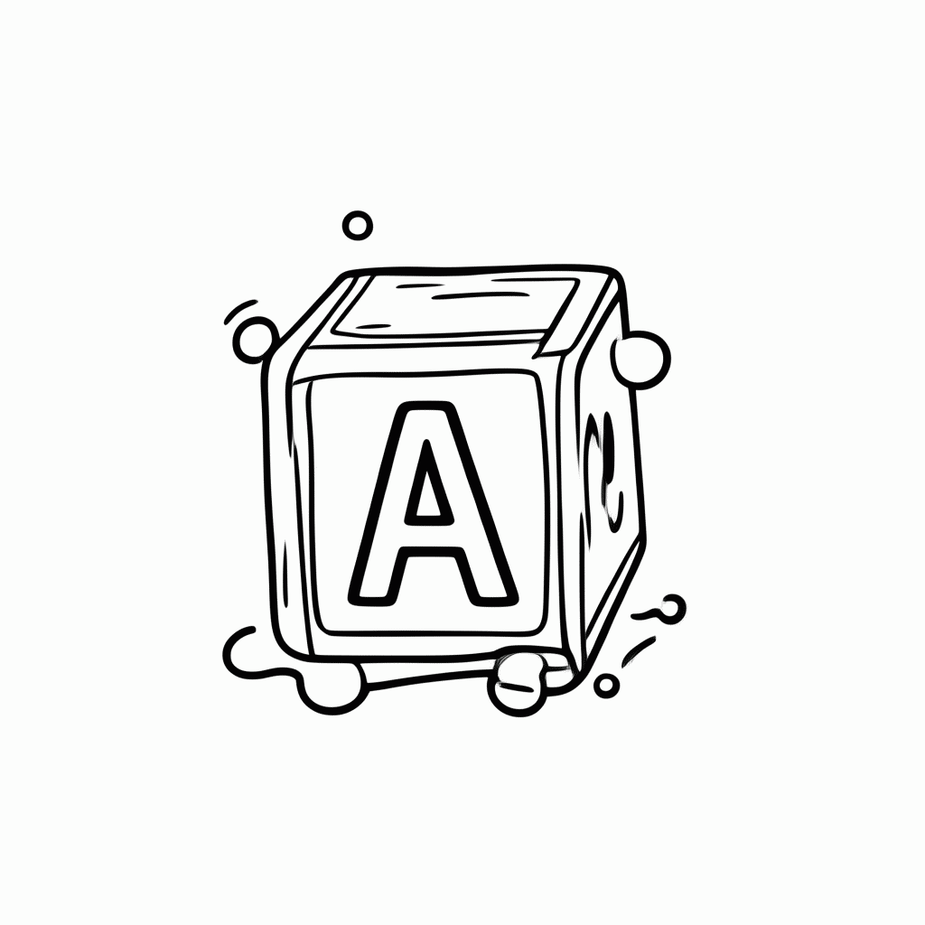 Desenho de Letra A para colorir e imprimir grátis em folha A4