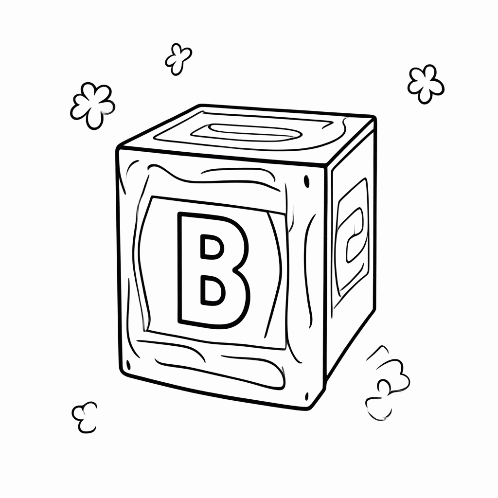 Desenho de Letra B para colorir e imprimir grátis em folha A4