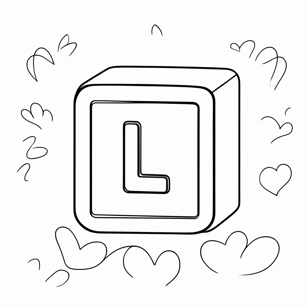 Desenho de Letra L para colorir e imprimir grátis em folha A4