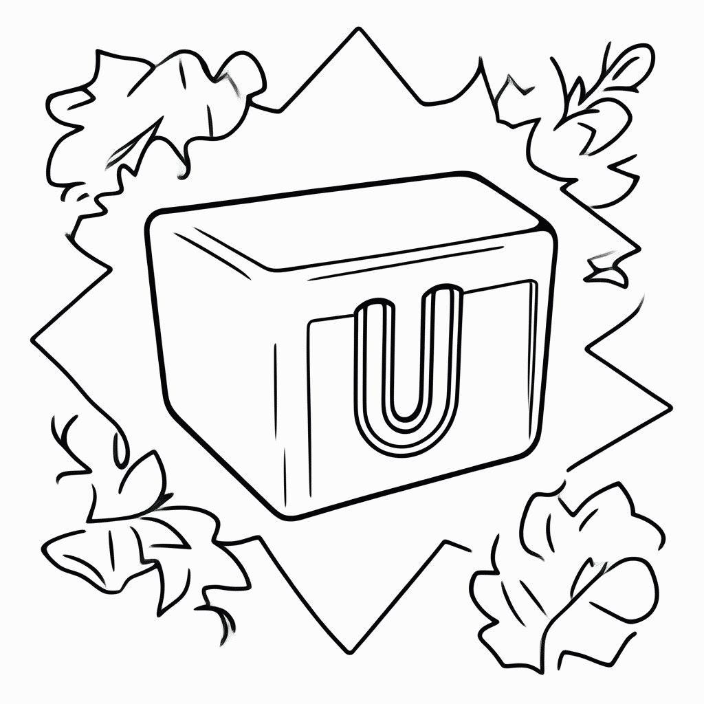 Desenho de Letra U para colorir e imprimir grátis em folha A4