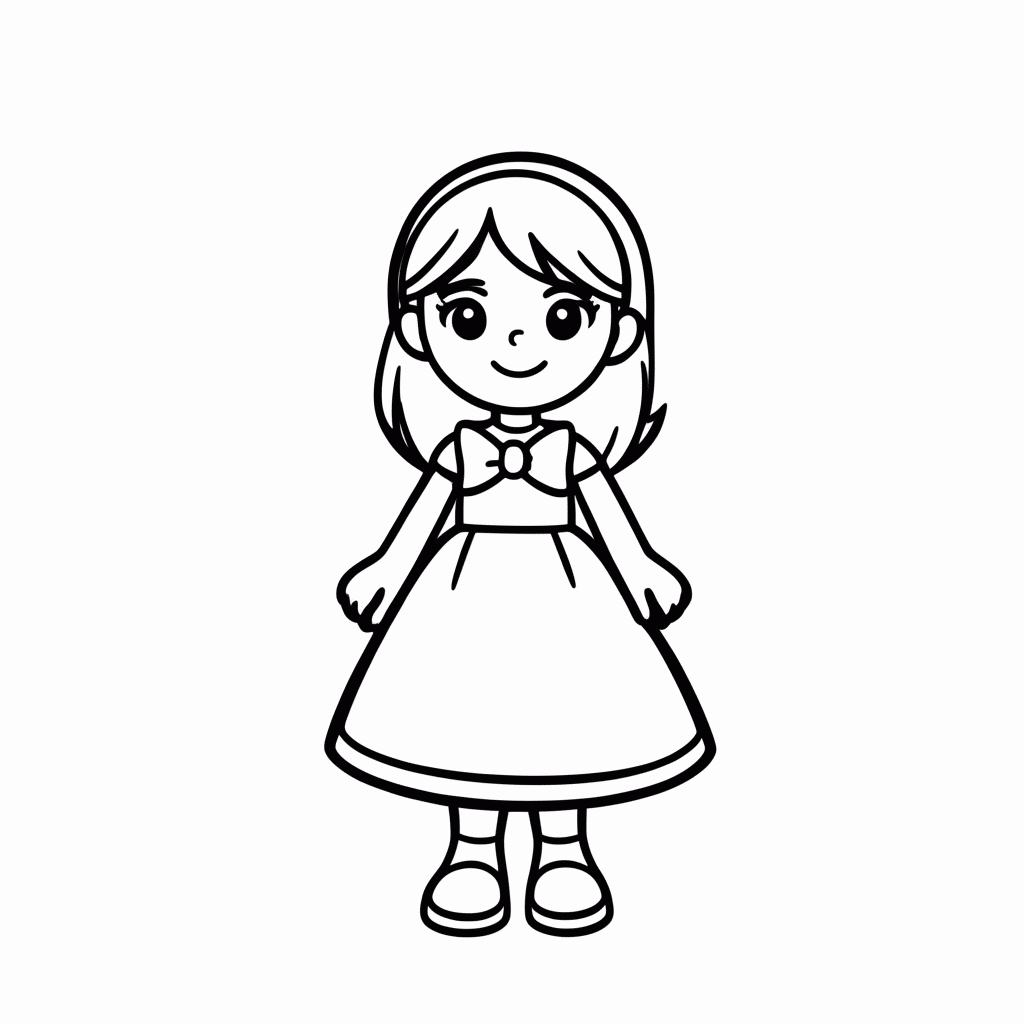 Desenho de Alice Vestido Azul Laco para colorir e imprimir grátis em folha A4