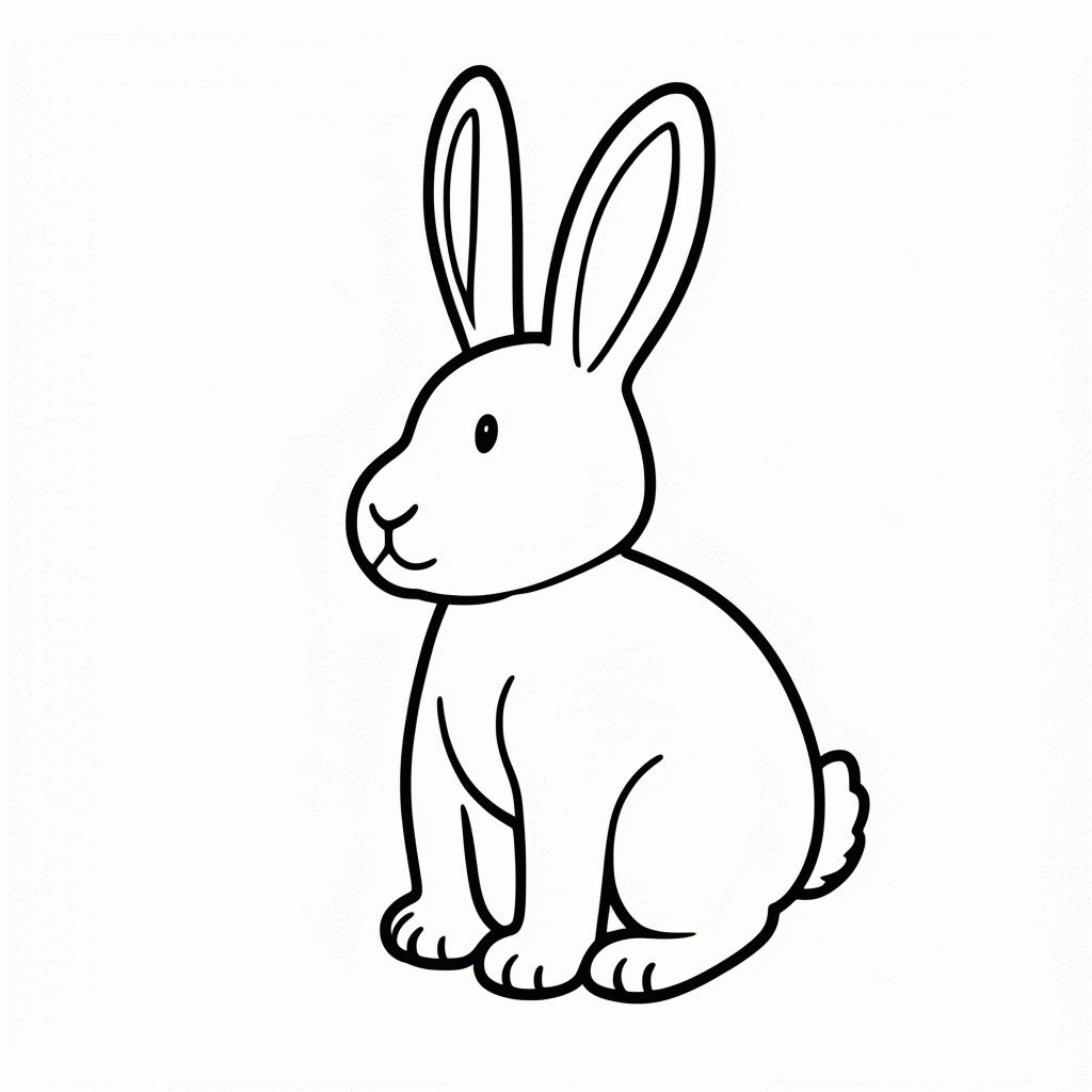 Desenho de Coelho Branco Relogio para colorir e imprimir grátis em folha A4