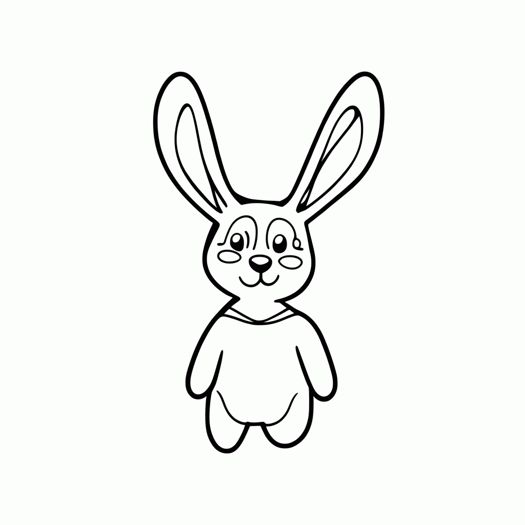 Desenho de Coelho Alien para colorir e imprimir grátis em folha A4