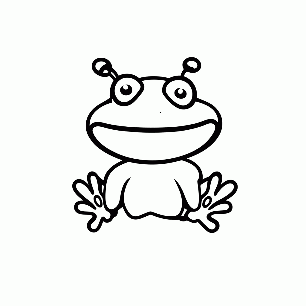 Desenho de Sapo Alien para colorir e imprimir grátis em folha A4