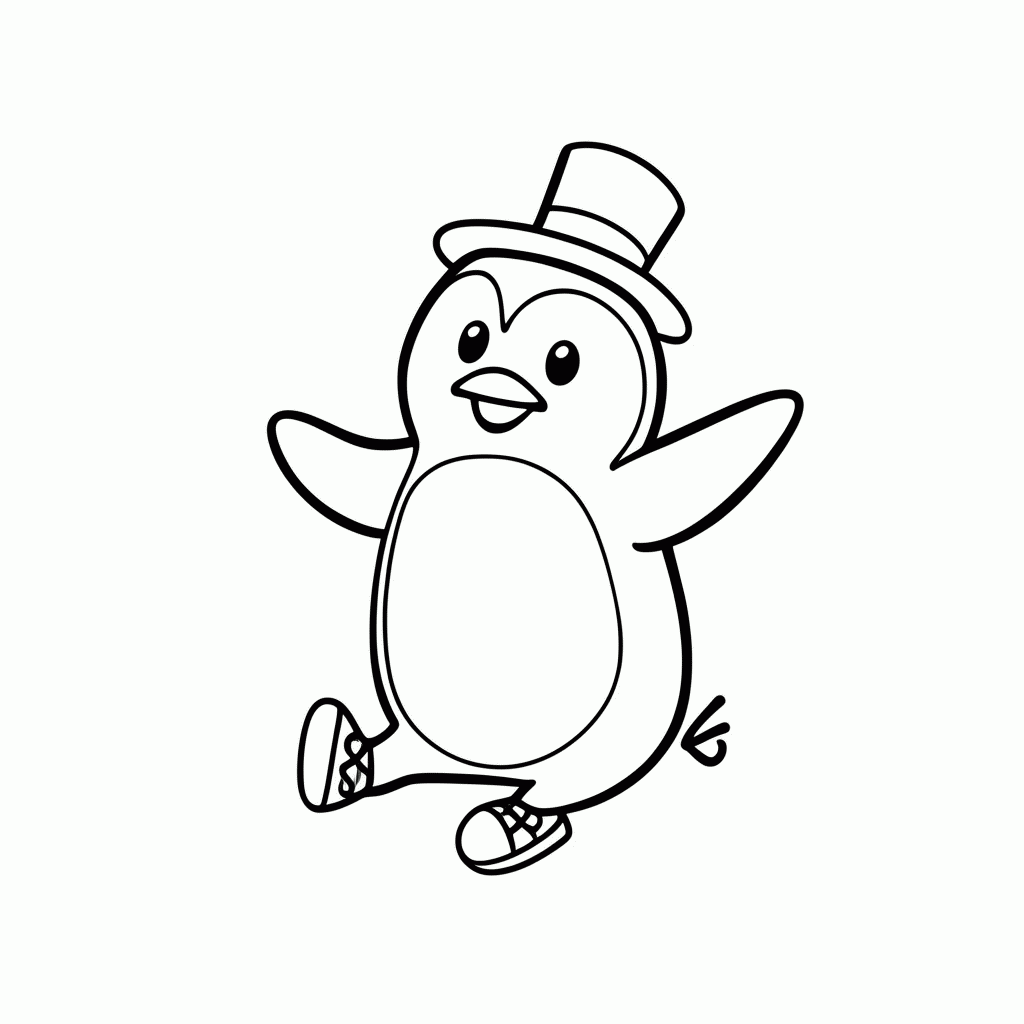 Desenho de Pinguim Sapateador para colorir e imprimir grátis em folha A4