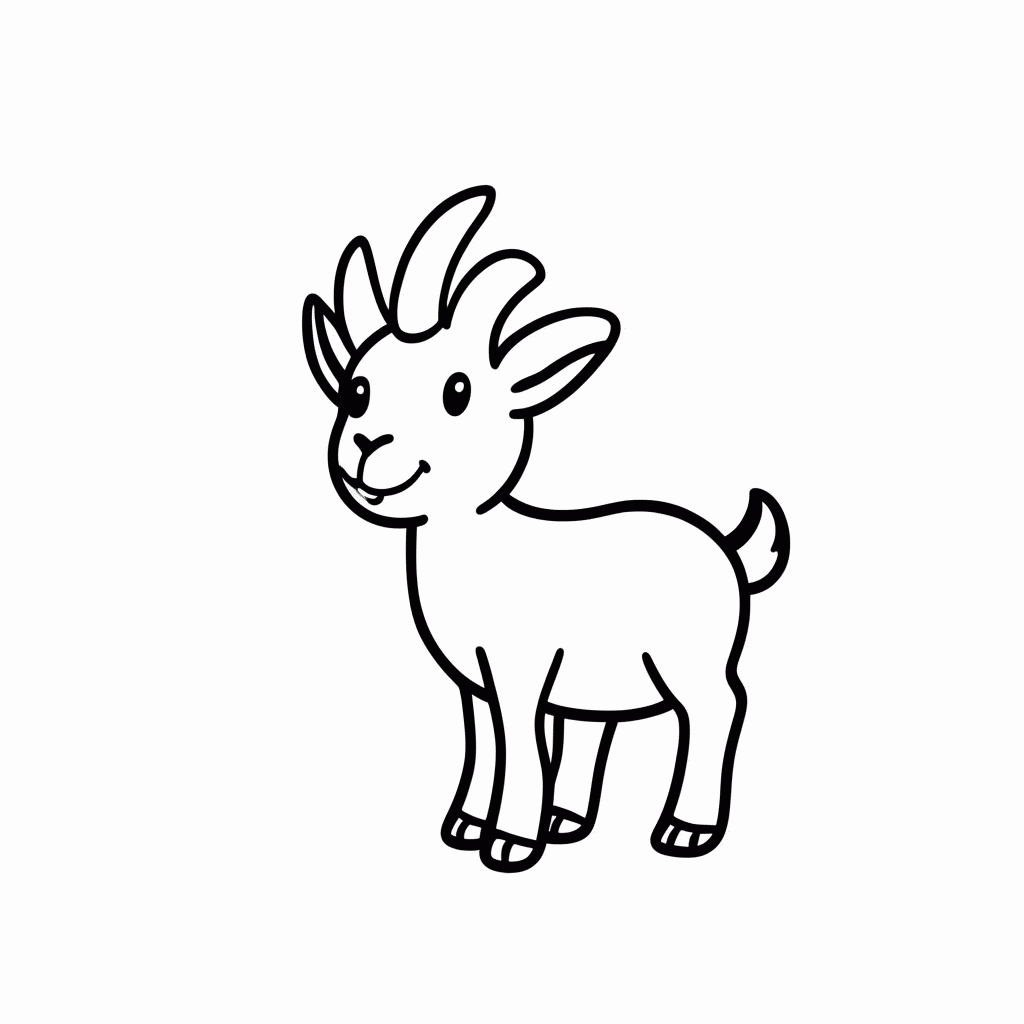 Desenho de Filhote De Cabra para colorir e imprimir grátis em folha A4