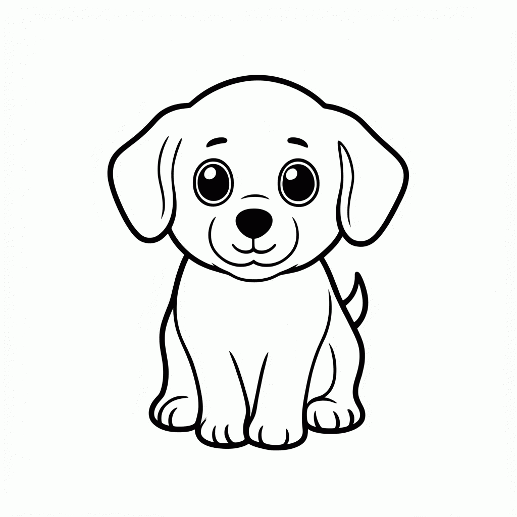 Desenho de Filhote De Cachorro para colorir e imprimir grátis em folha A4