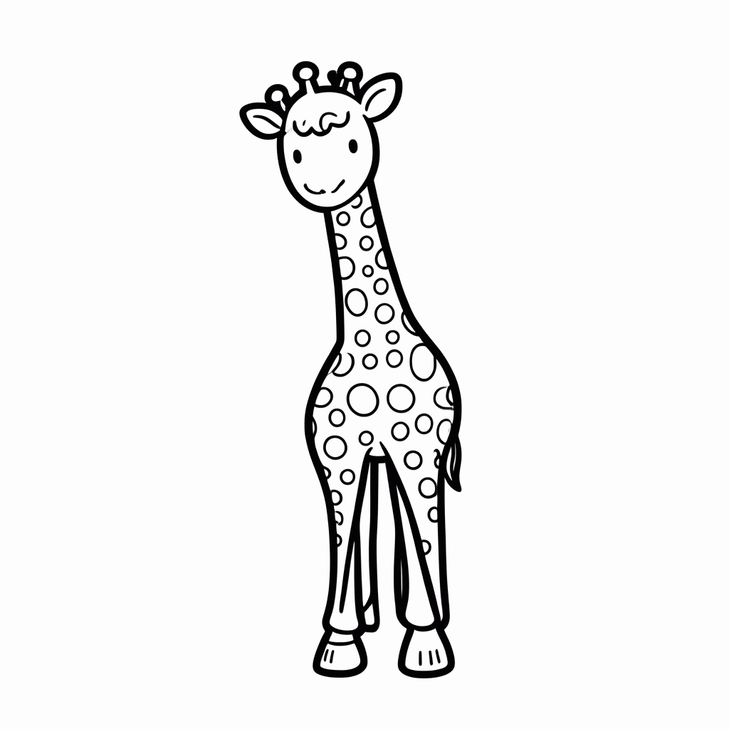 Desenho de Filhote De Girafa para colorir e imprimir grátis em folha A4