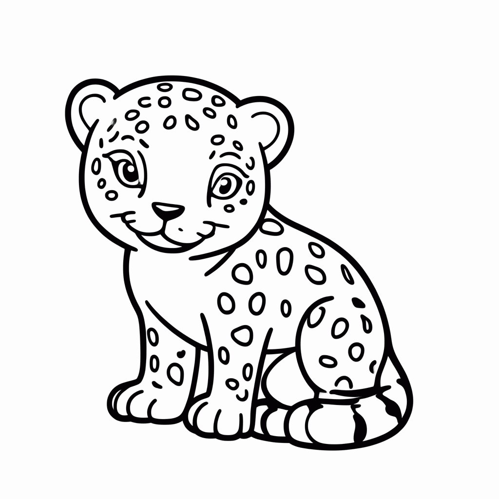 Desenho de Filhote De Onca para colorir e imprimir grátis em folha A4