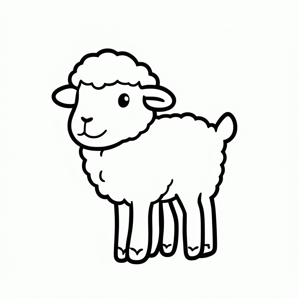 Desenho de Filhote De Ovelha Cordeiro para colorir e imprimir grátis em folha A4