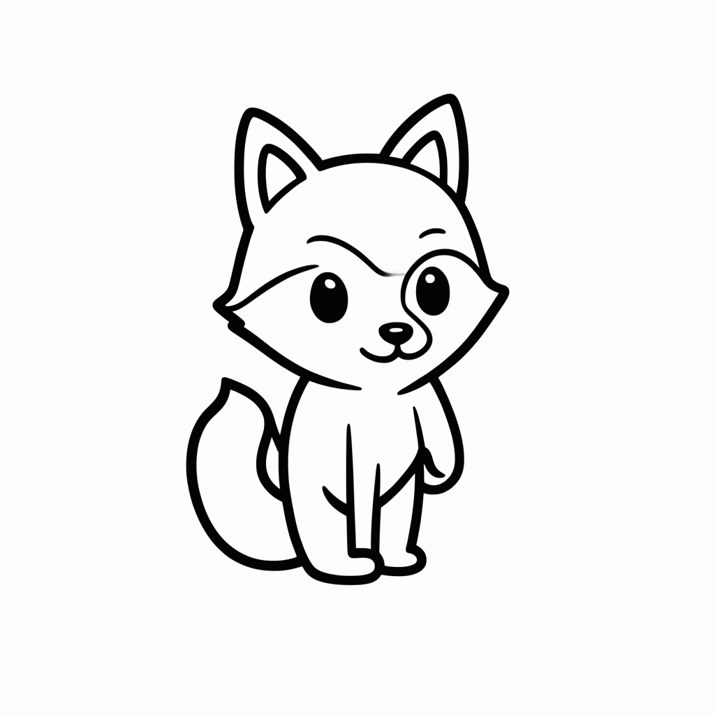 Desenho de Filhote De Raposa para colorir e imprimir grátis em folha A4